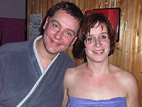 Thorsten und Silke Schmook in der Sauna