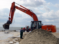 Bagger im Sand